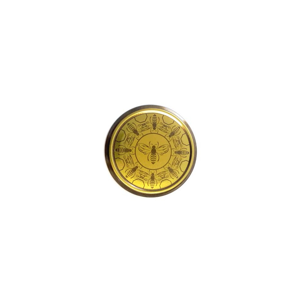 82mm Twist-Off Lid (Gold Bee Logo Pattern)